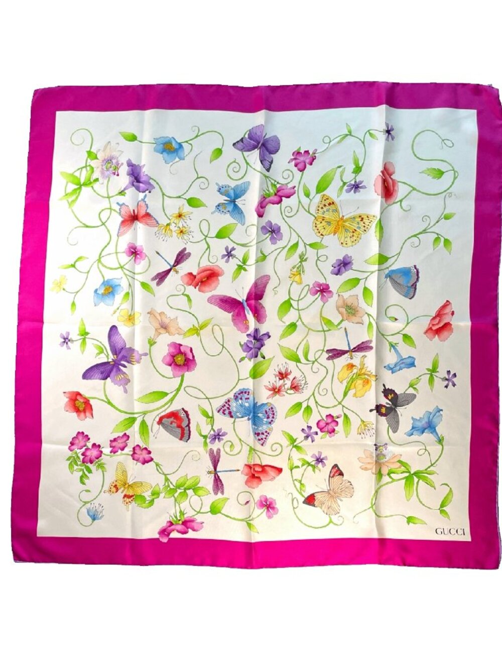 Gucci Vintage Silk Floral Scarf